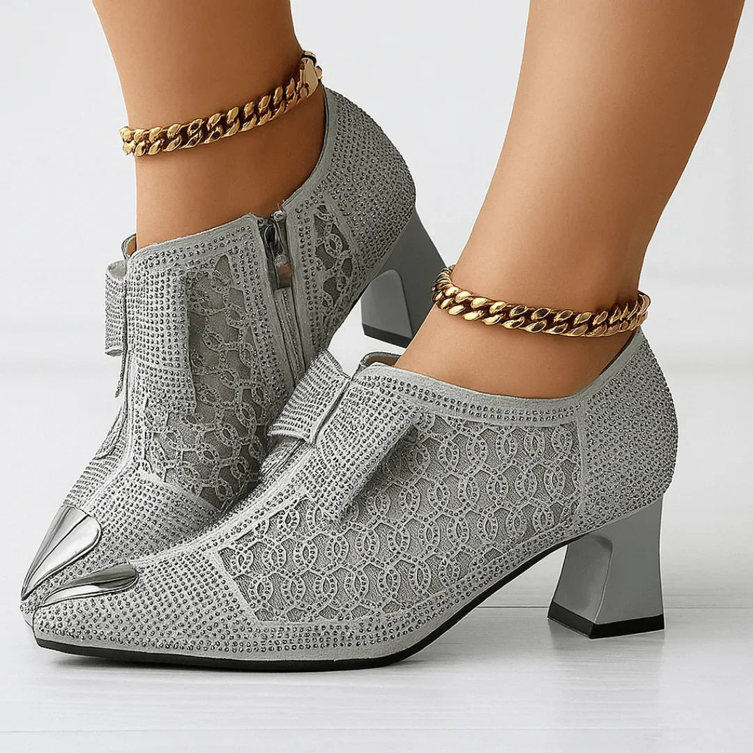 Velvet Bow Heels