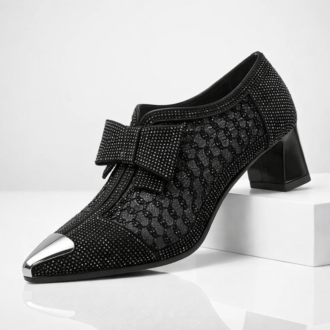 Velvet Bow Heels