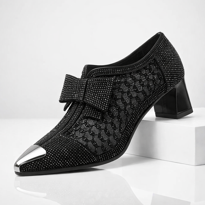 Velvet Bow Heels
