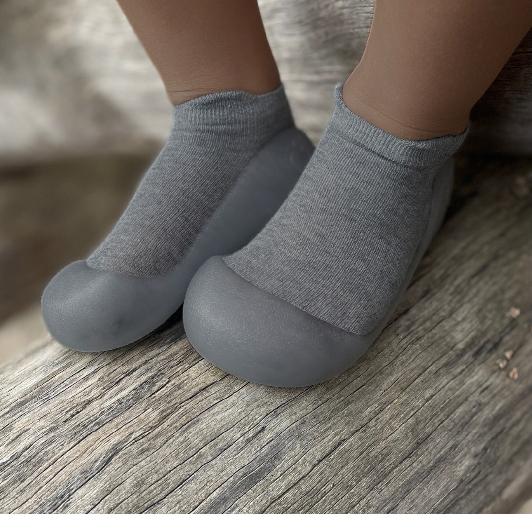 Grey Low Cut Pre-walker Baby Shoes