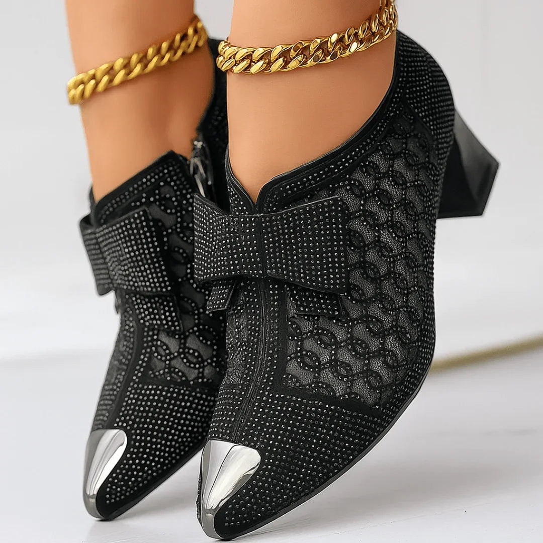 Velvet Bow Heels