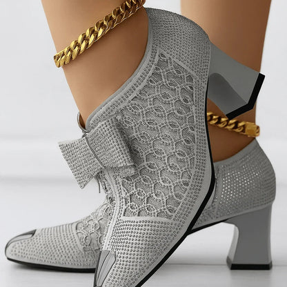 Velvet Bow Heels