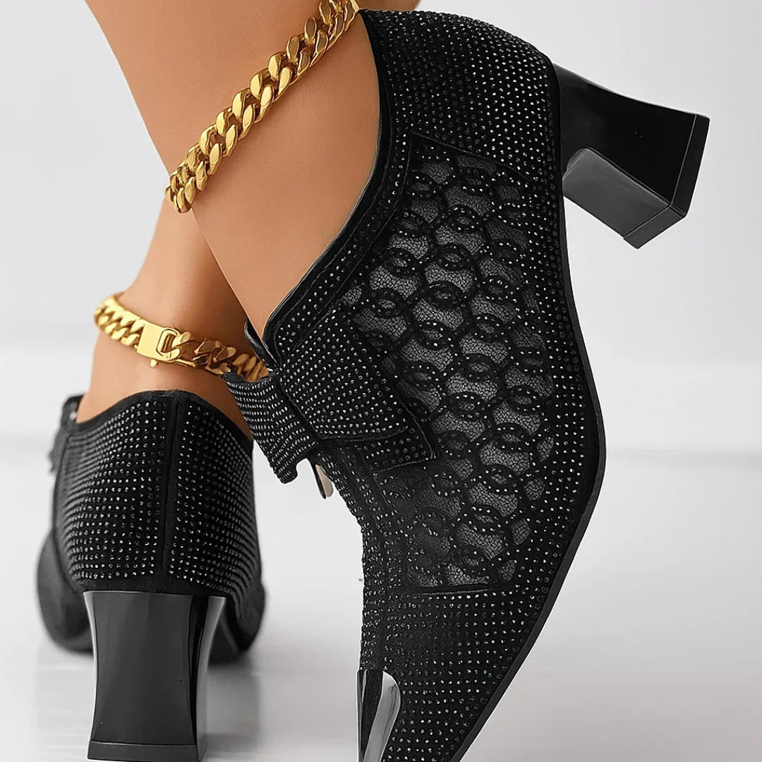 Velvet Bow Heels