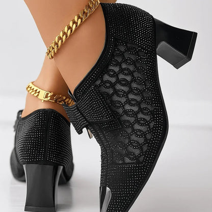 Velvet Bow Heels