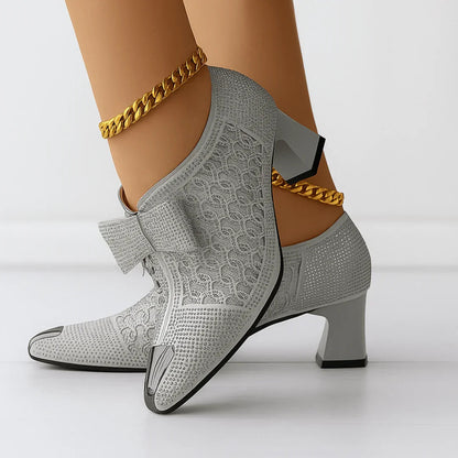 Velvet Bow Heels
