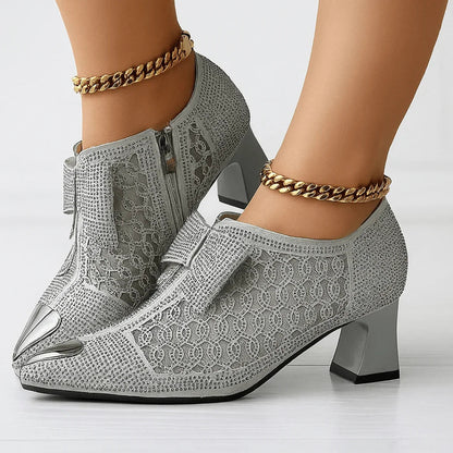 Velvet Bow Heels