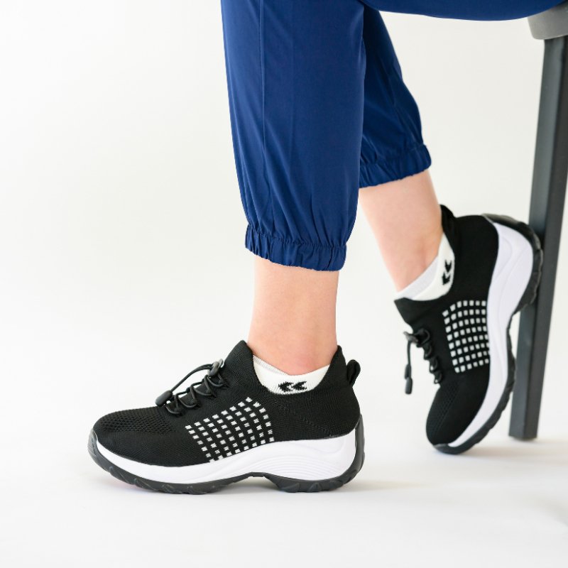 Ortho Cushion Shoes - Black White