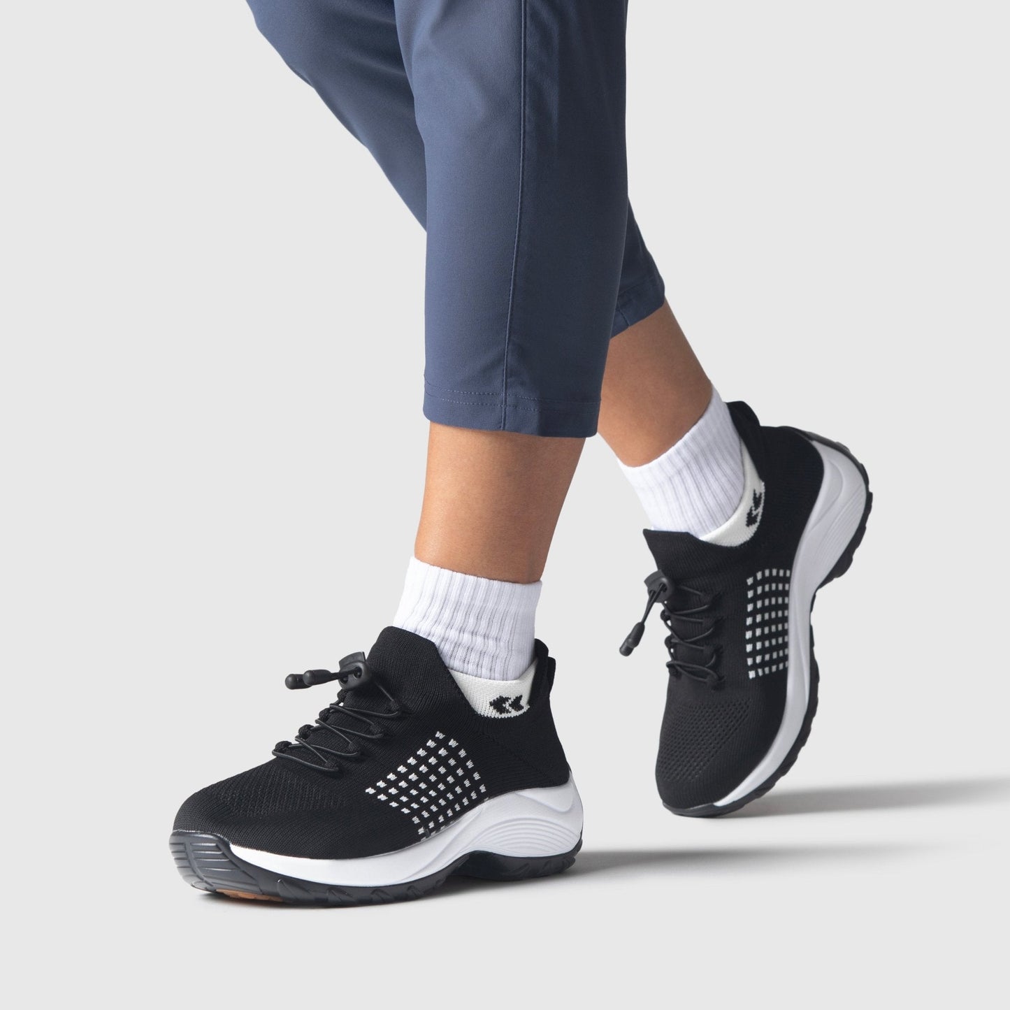 Ortho Cushion Shoes - Black White