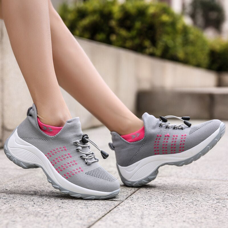 Ortho Cushion Shoes - Gray Pink