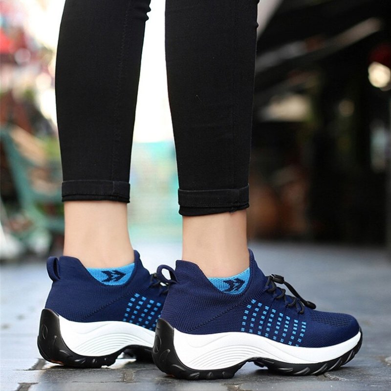 Ortho Cushion Shoes - White Blue