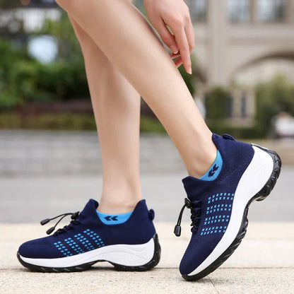 Ortho Cushion Shoes - White Blue