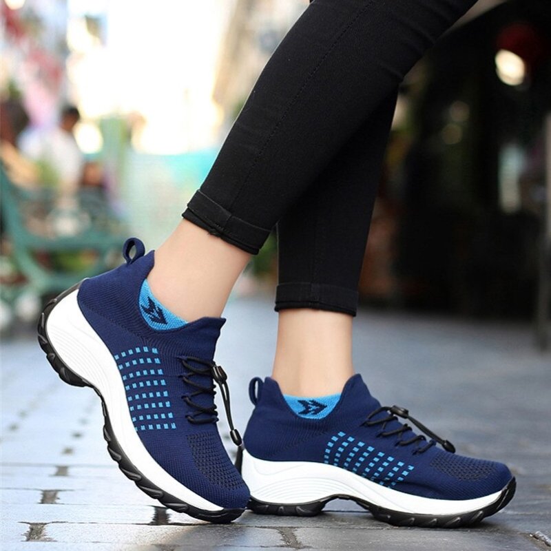 Ortho Cushion Shoes - White Blue