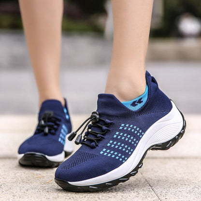 Ortho Cushion Shoes - White Blue
